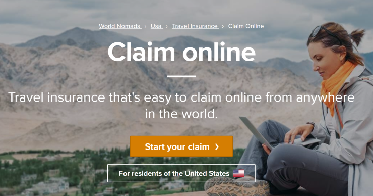 World Nomads Travel Insurance Online Claim Screen
