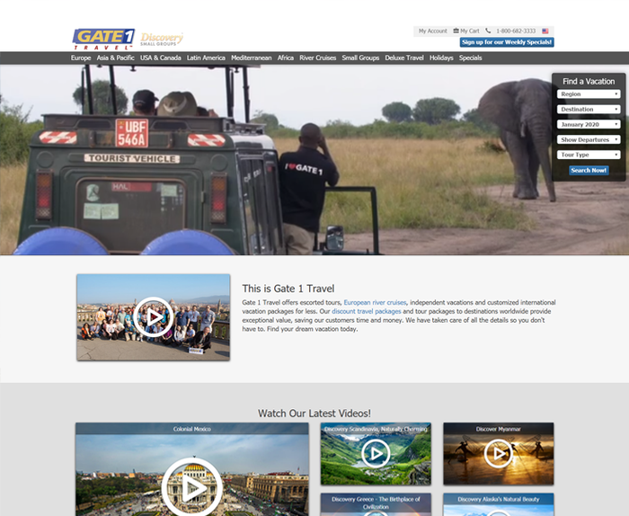 Gate 1 Travel Home Page