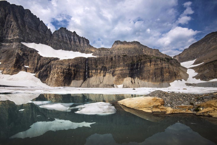 Grinnell Glacier Basin in Glacier National Park Grinnell Glacier Basin in Glacier National Park