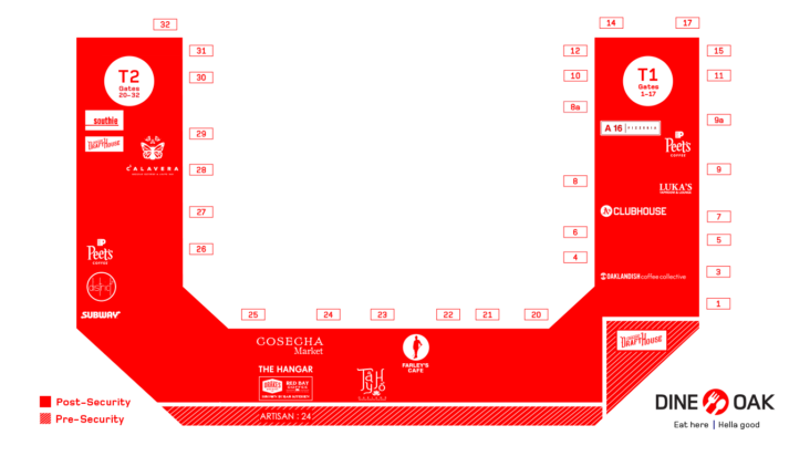 Oakland Airport Terminal Map - United States Map