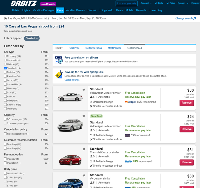 Orbitz Las Vegas