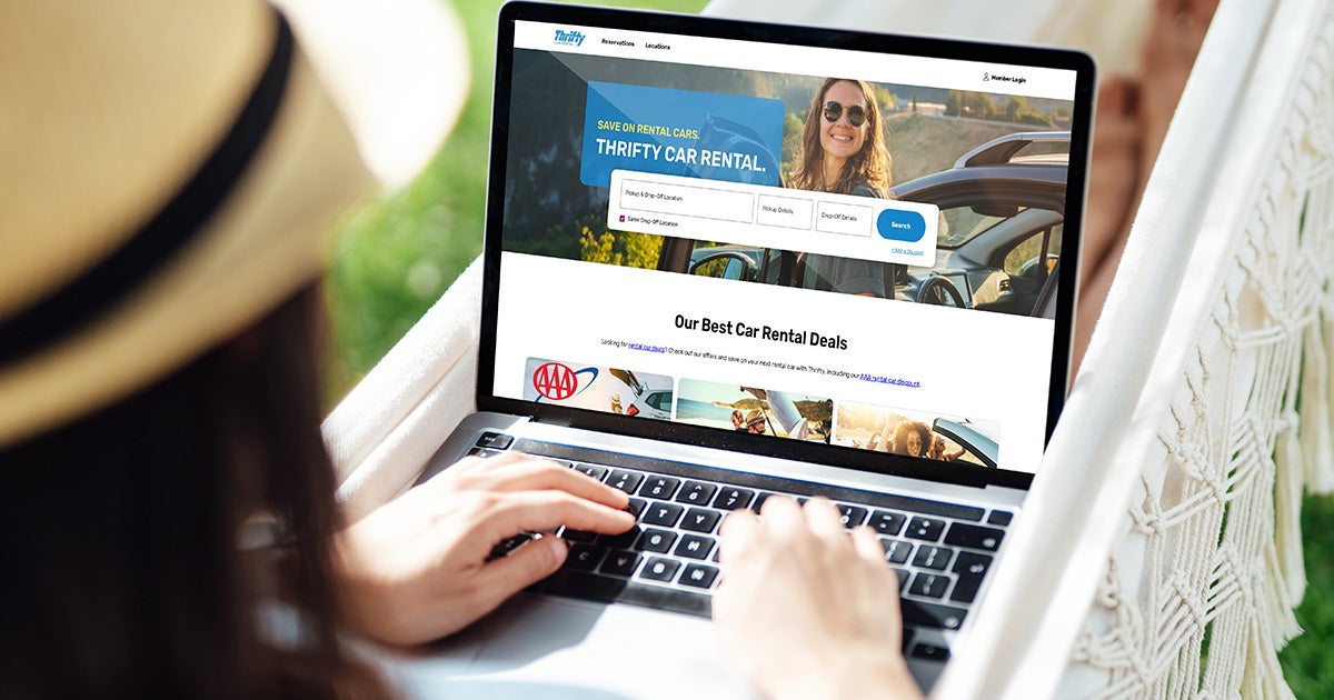 Thrifty Car Rental website