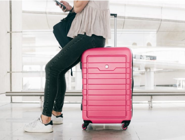 Traveler with luggage Traveler with luggage