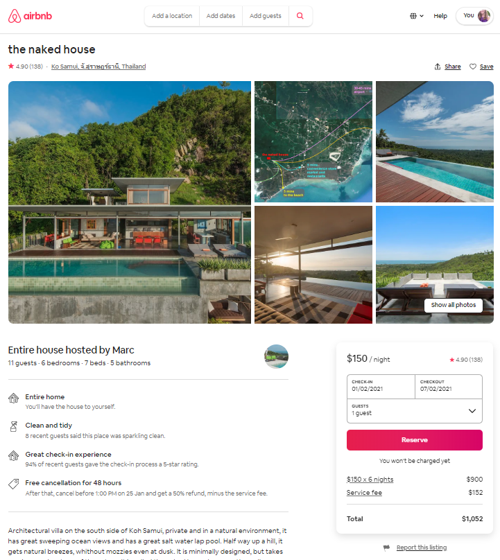 Airbnb Property Page