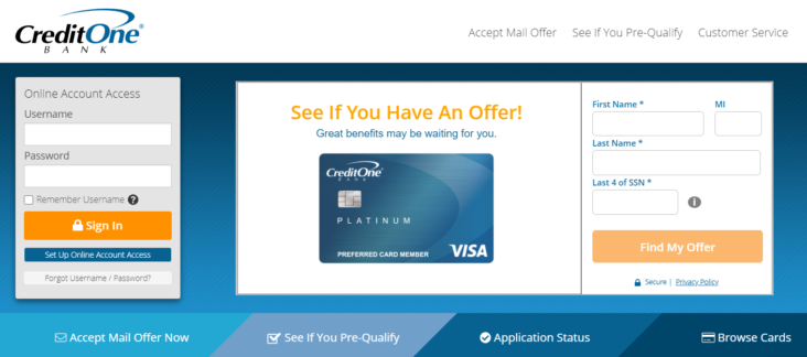 Credit One Bank Website Credit One Bank Website