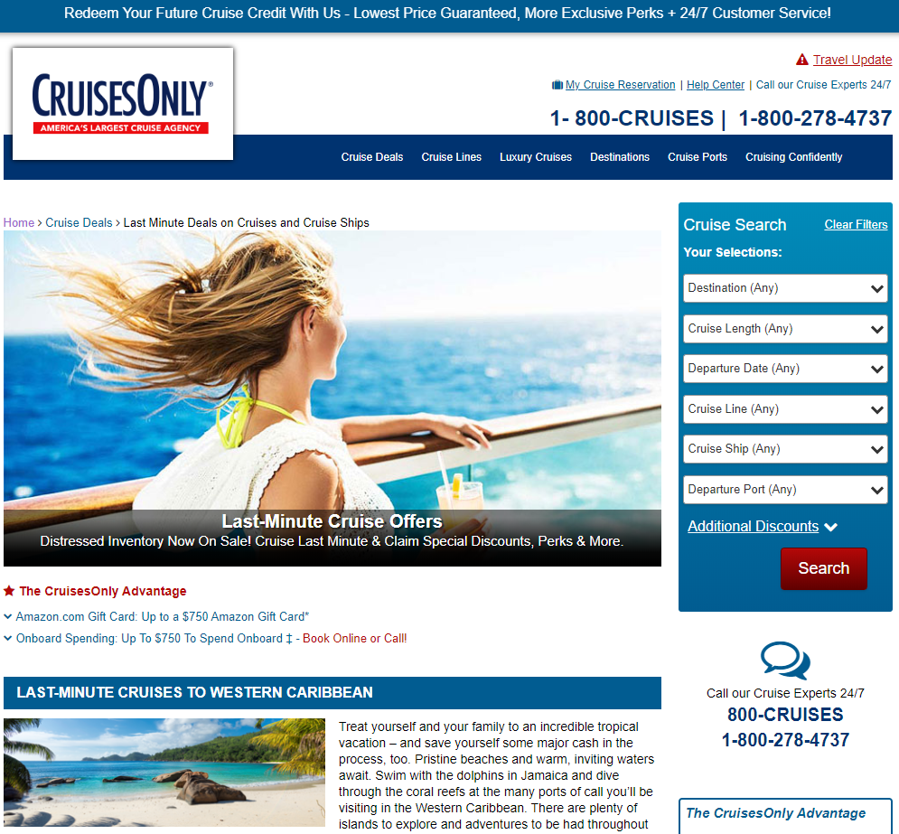 CruisesOnly last minute offers