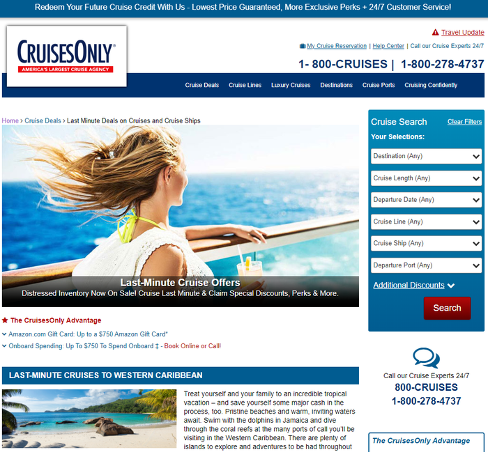CruisesOnly last minute offers