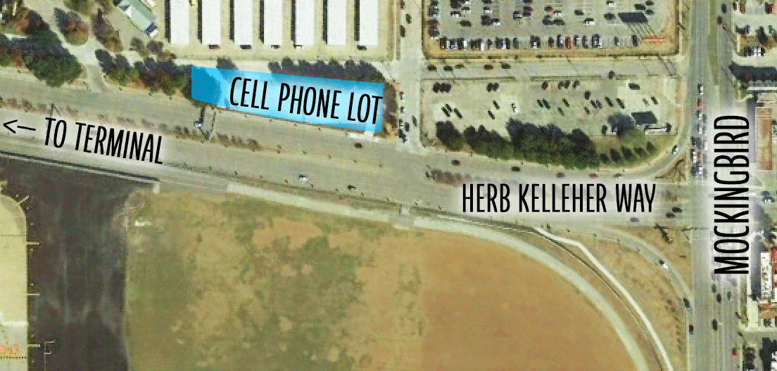 Dallas Love Field Airport Cell Phone Waiting Lot