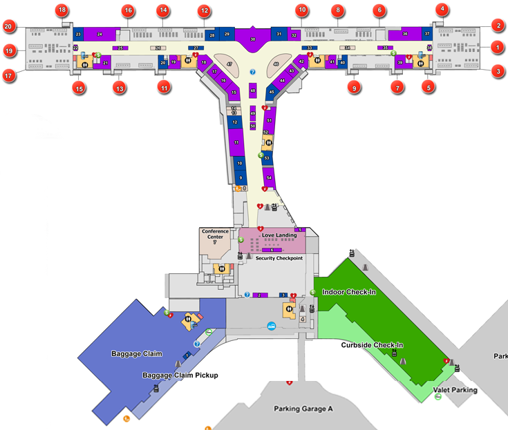 Dallas Love Field Airport Map 
