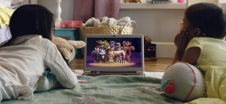 Kids Watching Netflix on Laptop