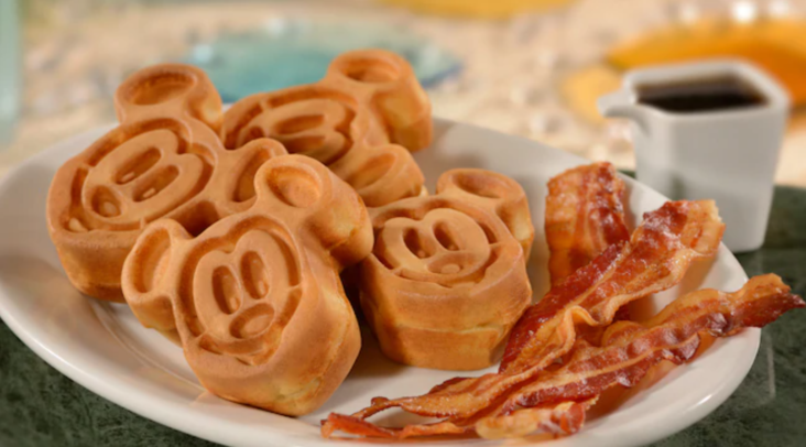 Mickey Mouse Waffles and Bacon Mickey Mouse Waffles and Bacon