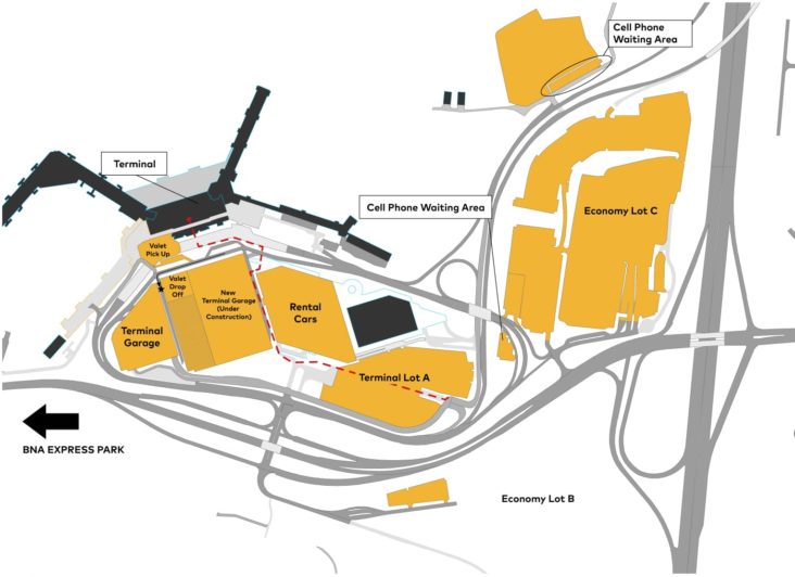 Nashville International Airport Parking Map Nashville International Airport Parking Map