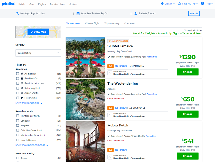 priceline vacation