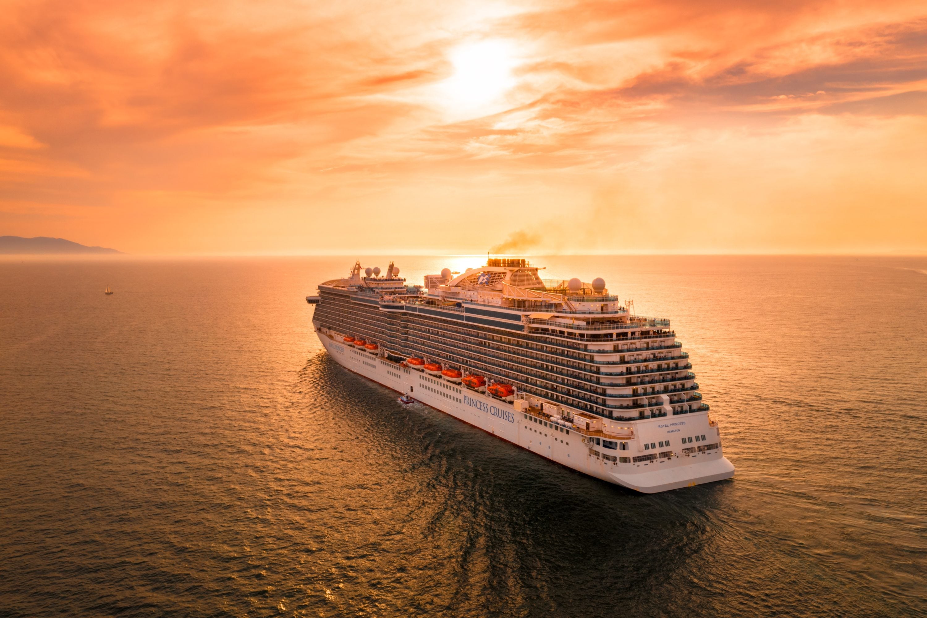 Princess cruise ship at sunset