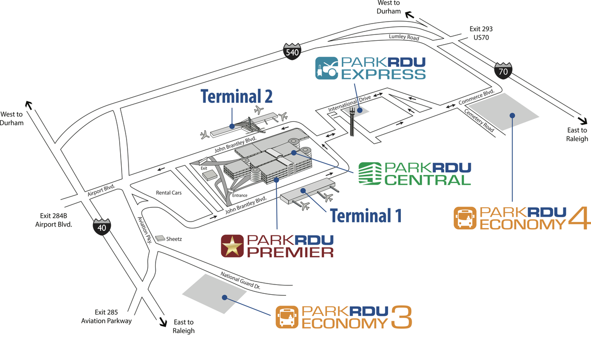Raleigh Durham International Airport Parking Map