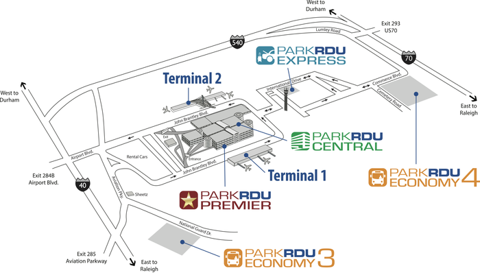 Raleigh Durham International Airport Parking Map Raleigh Durham International Airport Parking Map