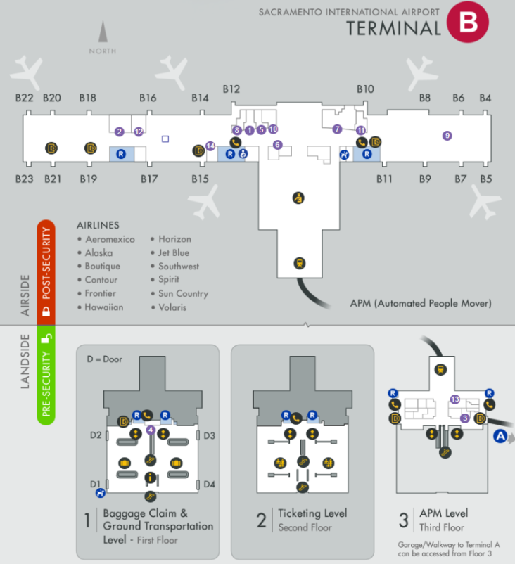 Sacramento International Airport SMF Terminal Guide 2023   Sacramento International Airport Terminal B 732x802 