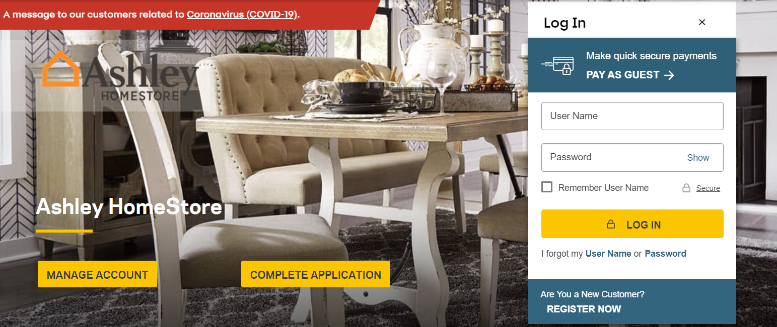 Ashley Furniture Credit Card Login How To Make Your Payment