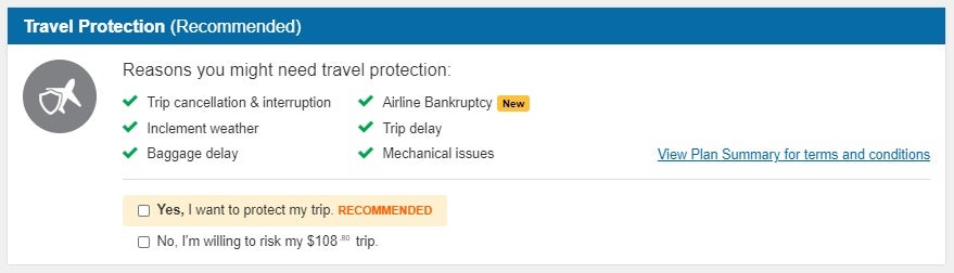 cheapoair travel protection plan cancellation