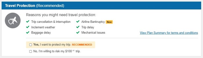 CheapOair flight insurance