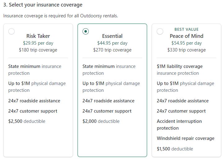 Outdoorsy Insurance Options