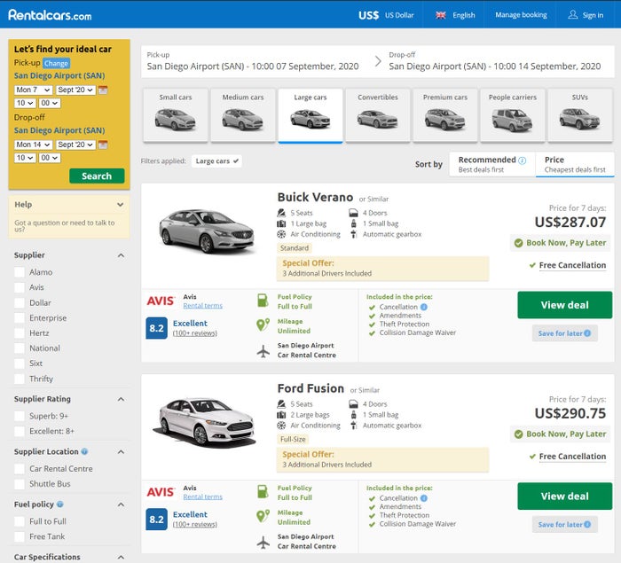 Rentalcars.com Car Rental
