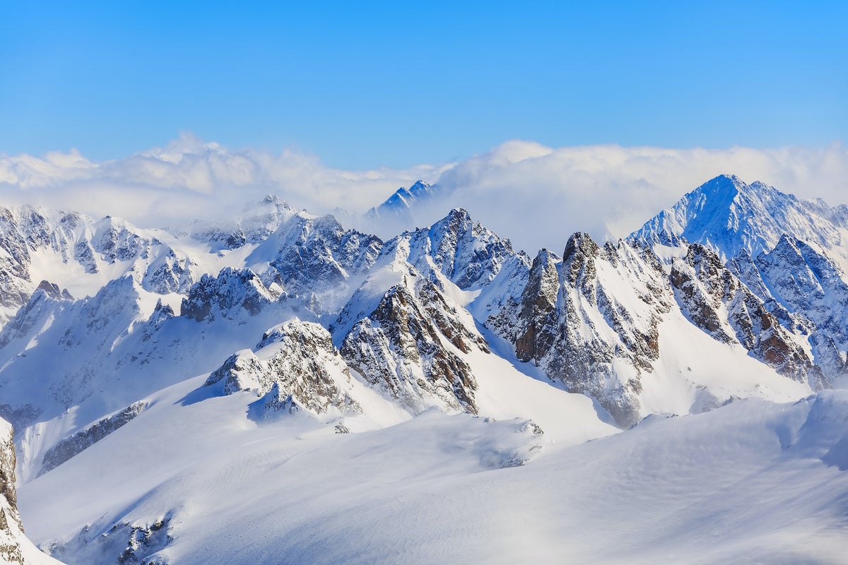 Snowy Mountains in Switzerland