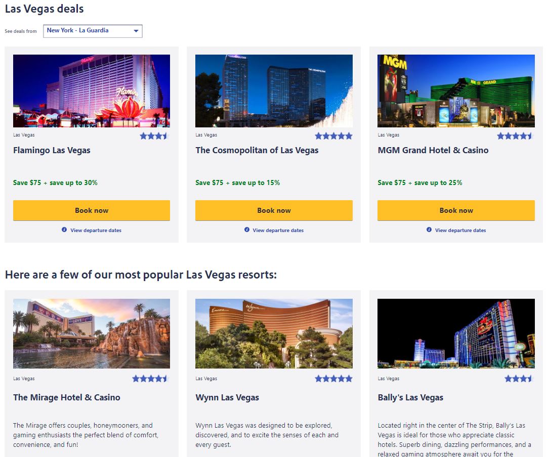 southwest travel packages to las vegas