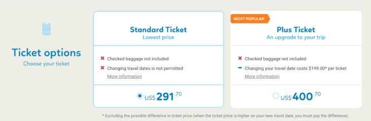 Standard Vs Plus Ticket on Vayama Standard Vs Plus Ticket on Vayama