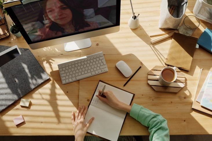Taking notes on a video call Taking notes on a video call