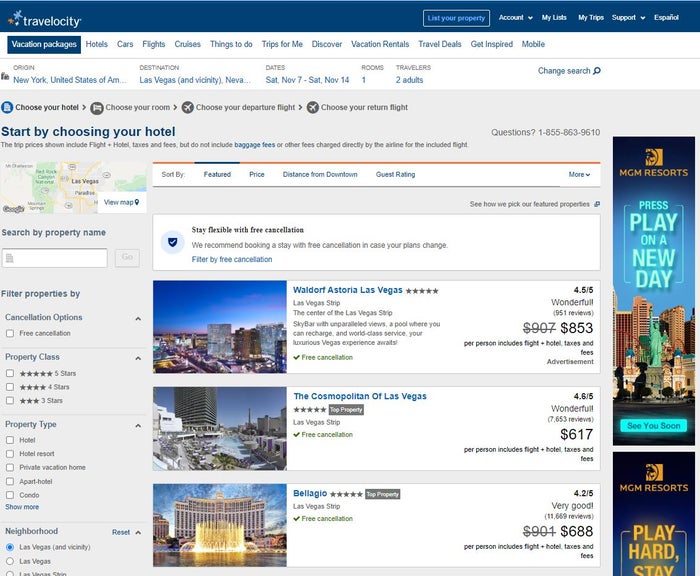 Travelocity Las Vegas Packages