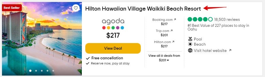 TripAdvisor Hotels Oahu Hilton
