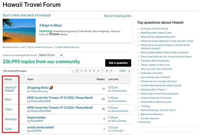 Tripadvisor Hawaii Travel Forum