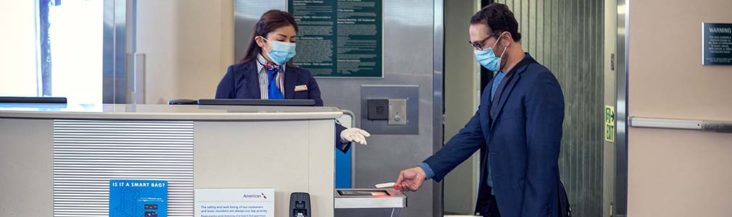 American Airlines scanning boarding pass American Airlines scanning boarding pass