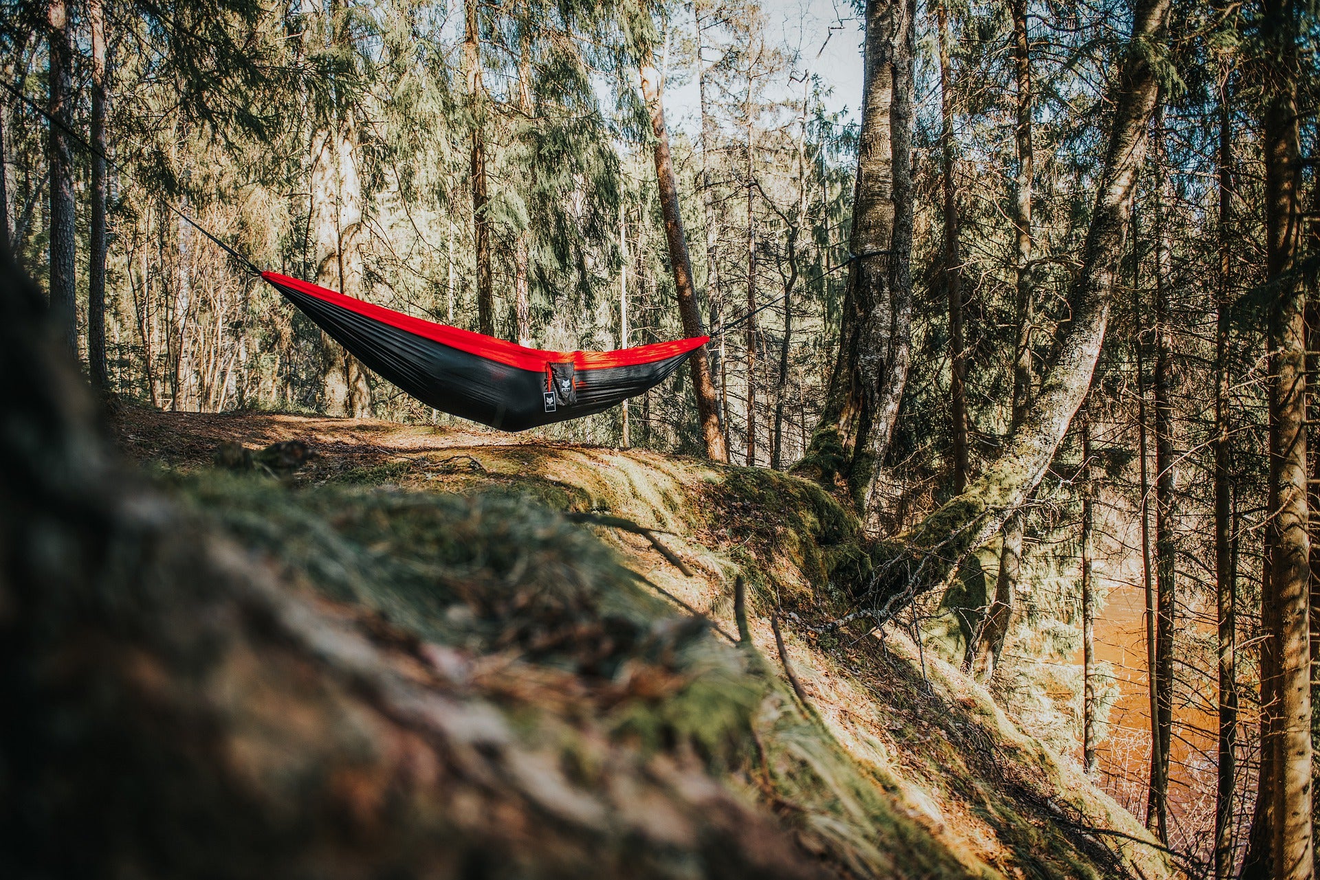 Sunyear Hammock Chair, Brown, Black and White 