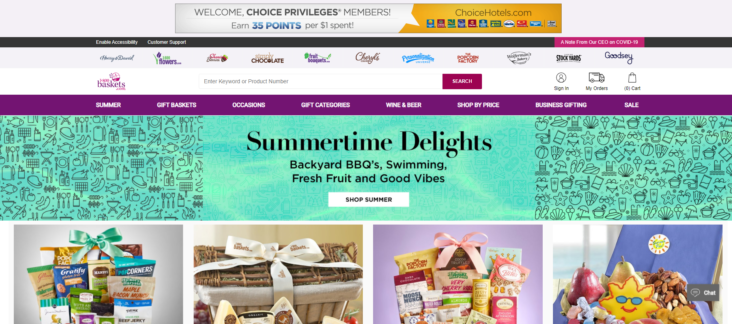 Choice Privileges 1800BASKETS.com partnership Choice Privileges 1800BASKETS.com partnership