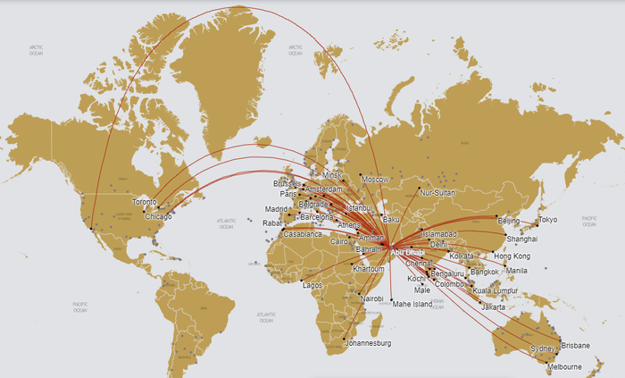 Etihad Route Network