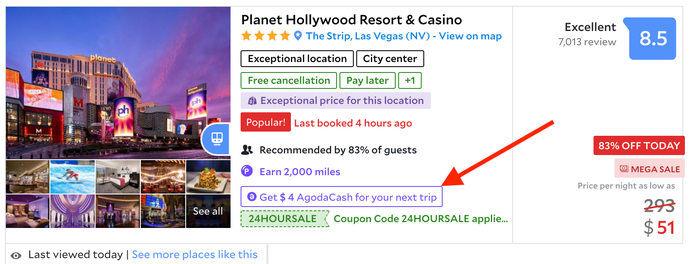 How to earn Agoda Cash