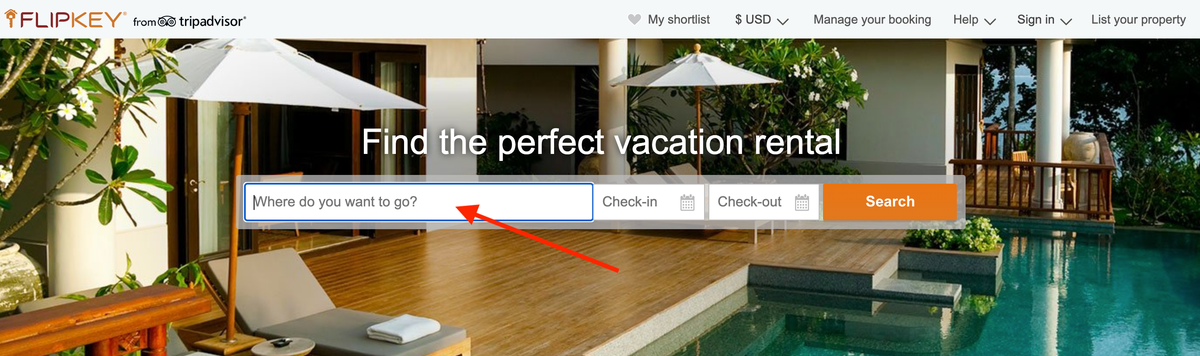 How to search for a vacation rental on FlipKey