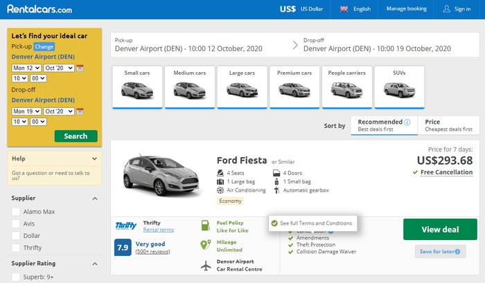 Rentalcars Denver
