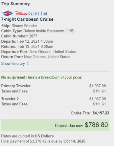 Travelocity cruise trip summary Travelocity cruise trip summary