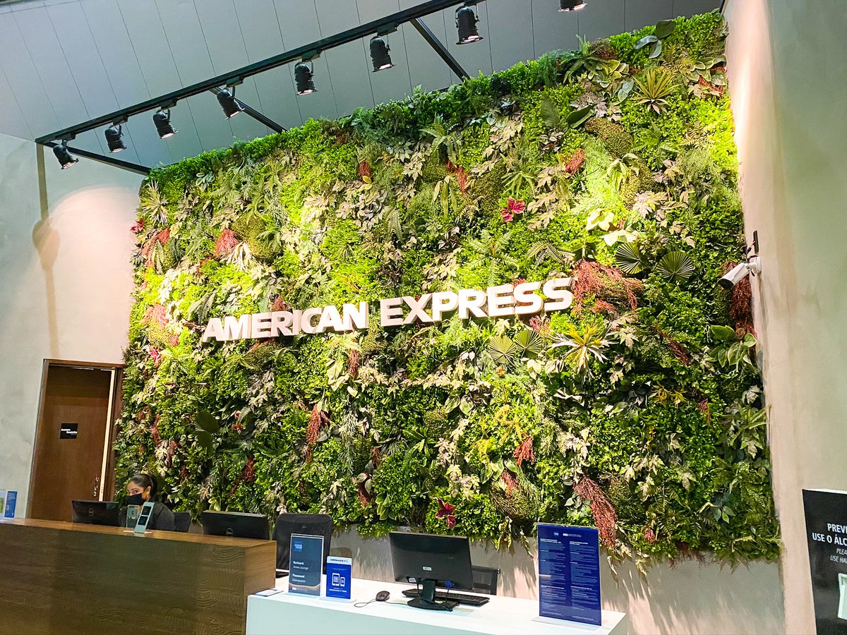 American Express Lounge entrance at GRU Guarulhos International Airport