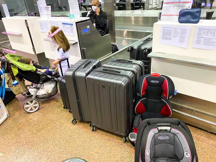 Delsey luggage at check in Delsey luggage at check in