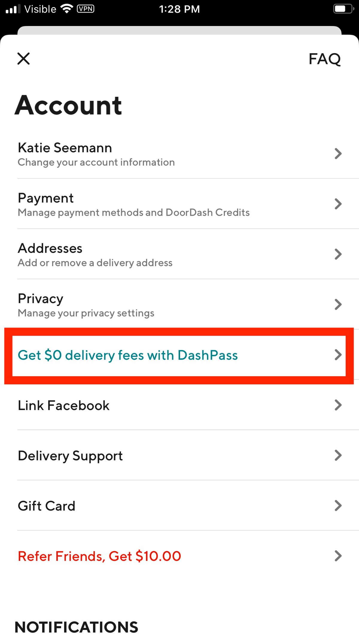 DoorDash mobile DashPass sign up 1
