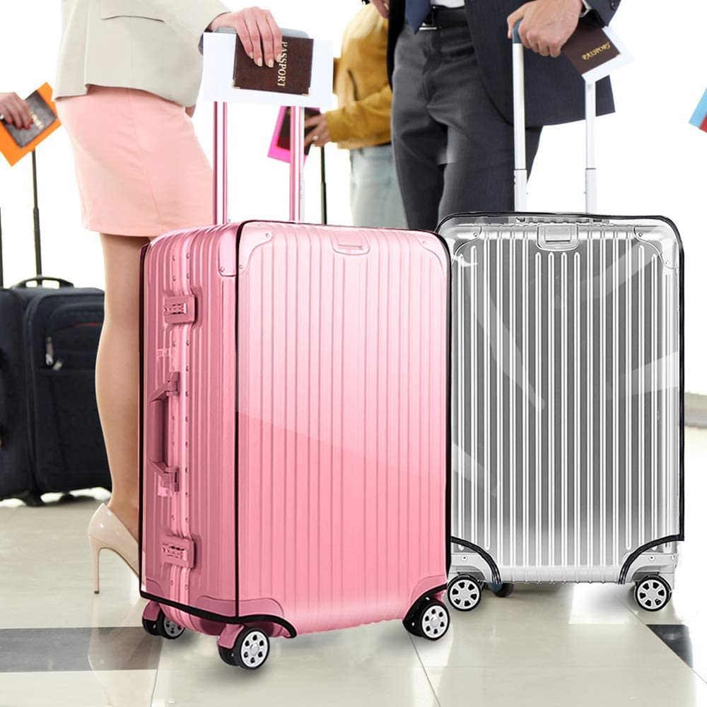 Travel Luggage Cover Gold Glittering Heart Black White Stripes Suitcase Protector 