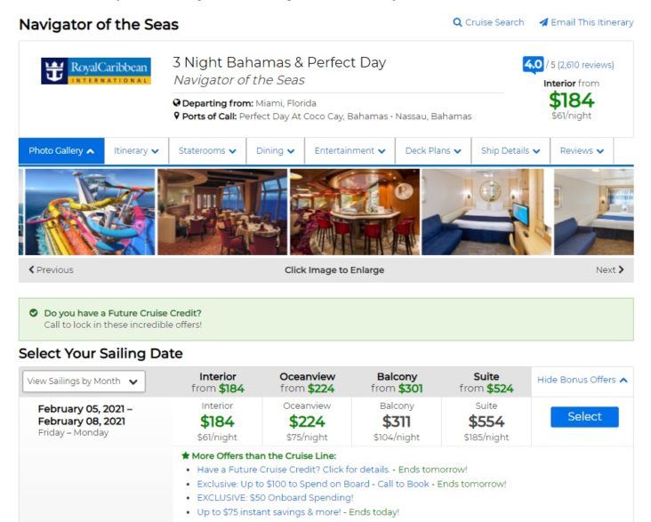 priceline cruise search