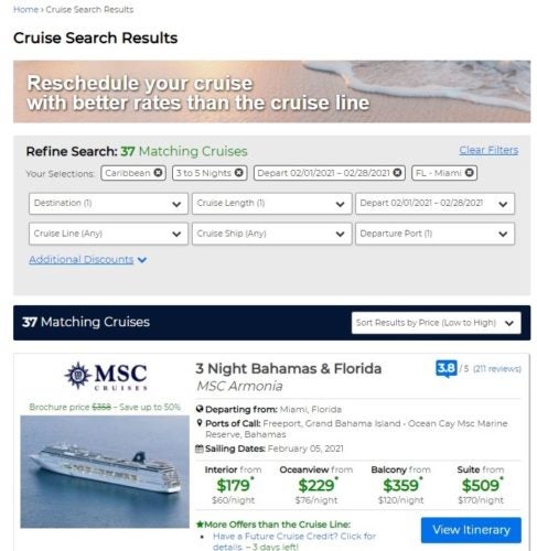 my cruise reservation priceline