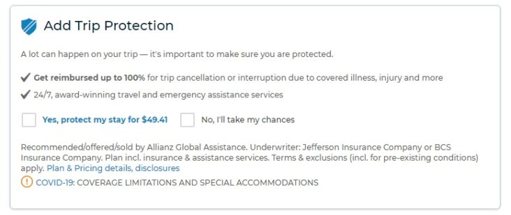 e travel protection priceline