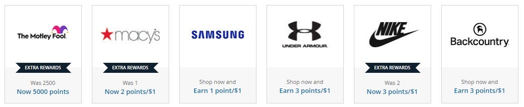 Shop Through Chase featured stores