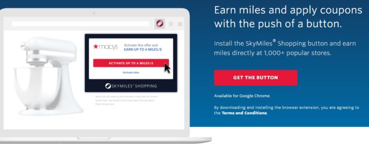 SkyMiles Shopping button